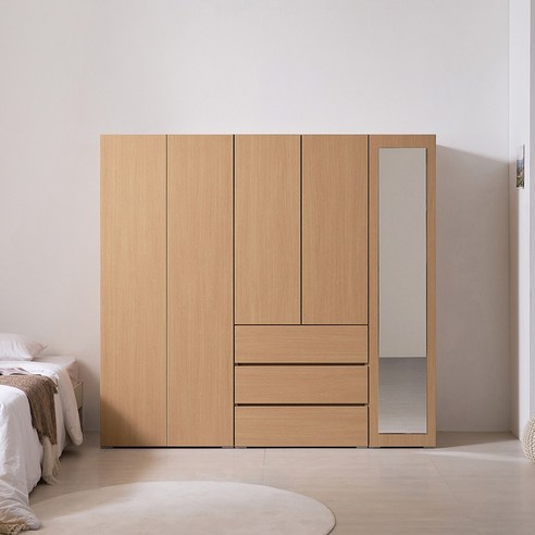 장롱세트(긴문옷장+400거울이불장+3서랍도어옷장)